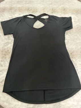 bcg Black Short Sleeve Tee with Crisscross Back